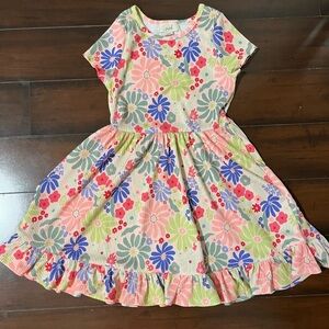 Peek Easter Dress in Floral Pattern of Pink and Blue and Green